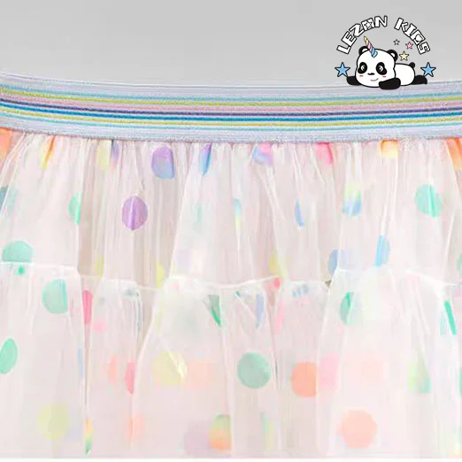 LEZONKIDS - Customizable Colorful Elegant Summer Girls Kids Tutu Skirts Short Cotton Straight Dress Lace Skirts for 2-14T Children